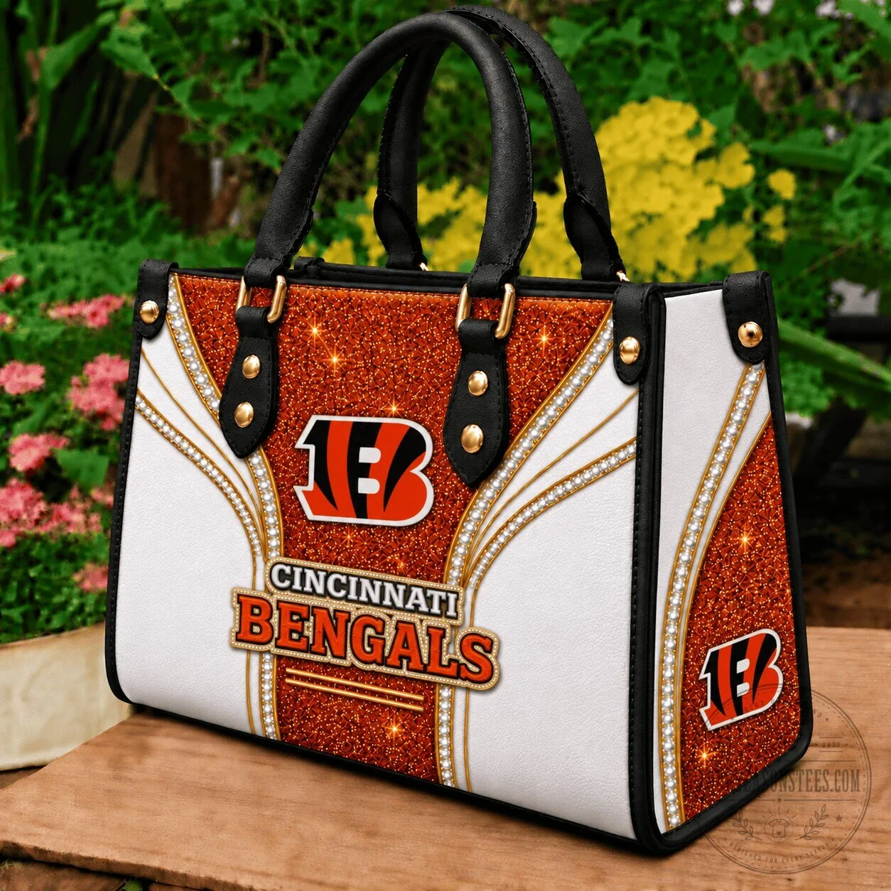 Cincinnati Bengals NFL Glitter Sparkle Leather Handbag Purse for Women 2 Cincinnati Bengals NFL Glitter Sparkle Leather Handbag Purse for Women